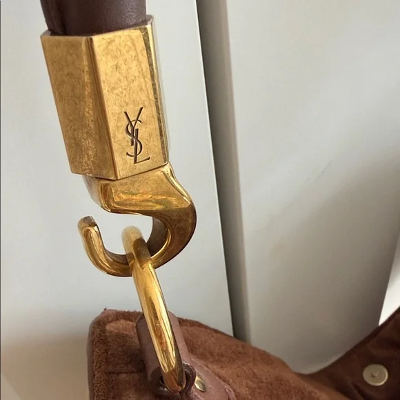 Yves Saint Laurent Roady Natural Raffia Woven Brown Leather Large Hobo bag - Picture 4 of 13